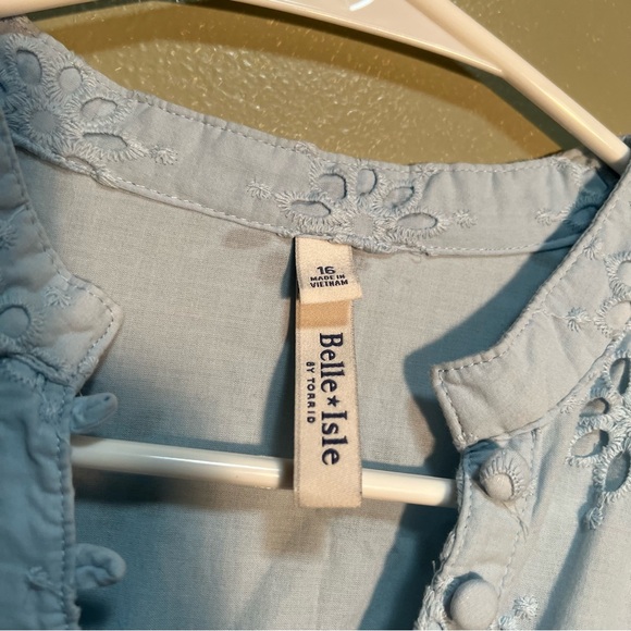 Belle Isle by Torrid Eyelet Mini Dress Angel Falls Light Blue 16 - Picture 14 of 15